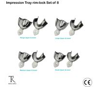 Set Of 8 Strumenti Ortodonzia Portaimpronte in Alluminio Metallic Rim-Lock Solid