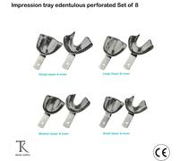 Set Of 8 - Strumenti Ortodonzia Portaimpronte in Alluminio per Adults Perforated