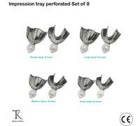 Set Of 8 Strumenti Ortodonzia Portaimpronte in Alluminio Perforated Non-Metallic