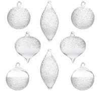 set of 8 transparenti palline di natale vetro 8cm 12cm palla di vetro glass ciondoli e pendenti palline ornamento di mercurio deocro natalizio Appendiabiti Decorazioni natalizie Addobbi