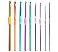 Set of 9 Crochet Hooks, Colorful Aluminum Crochet Hooks, Yarn Knitting Sewing Hooks 2mm/0.07"-6mm/0.27"