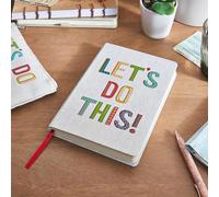 Set of A5 Notebook Journal Executive Hard Cover Colour Let's Do This With Pencil Case Premium Thick Paper, Office, College Lined, Self Care Journal Positivity Gratitude
