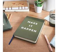 Set of A5 Notebook Journal Executive Hard Cover Colour Make it Happen With Pencil Case Premium Thick Paper, Office, College Lined, Self Care Journal Positivity Gratitude…
