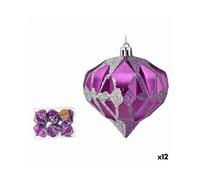 Set of Christmas balls Krist+ Purple Silver Plastic Diamond (12 Units)