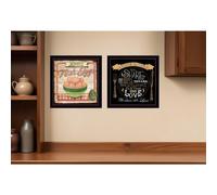 Set Of Two Around the Table Black Framed Print Wall Art