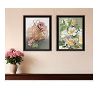 Set Of Two Farmhouse Daisies Black Framed Print Wall Art
