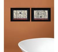 Set Of Two Hot Bath Black Framed Print Bathroom Wall Art