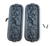 Set of Two vintage style Cast Iron Ornate Cherub Door Push Plates