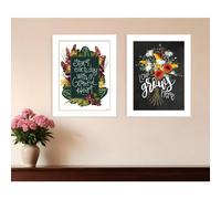 Set Of Two With Grateful Hearts White Framed Print Wall Art