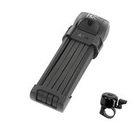Set offerta/1 lucchetto pieghevole Axa Fold 100 per bicicletta, colore nero, lunghezza 100 cm, livello di sicurezza 9 incluso 1 campanello per bicicletta