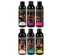 kit olio da massaggio erotico sensuale gel 7pz 100 ml fragranze sexy stimolante