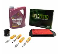 Set Olio 4L Filtro Aria Candela Manutenzione per Honda VFR 750 F RC36 1990-97