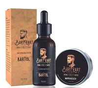 Set olio da barba BartZart con legno di cedro realizzato con olio da barba di alta qualità e cera da barba naturale I Set per la cura della barba premium per la cura quotidiana della barba I Set per la cura della barba per uomo I Balsamo per barba