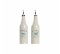 Set olio e aceto DKD Home Decor 250 ml Bianco Verde Turchese Acciaio inossida