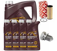 Set Olio e Filtro Motore MANNOL 5W-30 API SN 9 Liter + Vite per VW Crafter 30-50