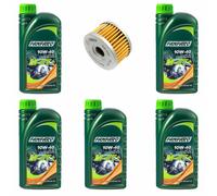 Set Olio Motore 10W40 + Filtro Olio OX409 5 Litri Per Sachs Roadster