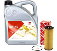 Set Olio Motore 5W-40 5 L + Filtro Olio Per VW Passat Variant 2.5 3B6