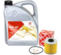 Set Olio Motore 5W-40 5 Litri + Filtro Olio 26803 per BMW 3er 318is E36