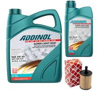 Set Olio Motore ADDINOL 5W-40 Super Light 6 L + Filtro Olio