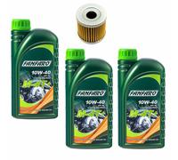 Set Olio Motore Con Olio 10W40 + Filtro Olio MF139 3 L Per Suzuki DR-Z 400 S