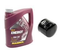 Set Olio Motore + Filtro SCT + Mannol 5W30 4 L Per Hyundai Isuzu KIA