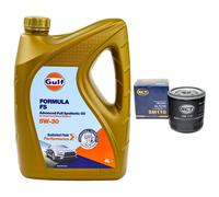 Set Olio Motore Gulf Formula FS 5W-30 4 L + Filtro Olio per Ford Fiesta