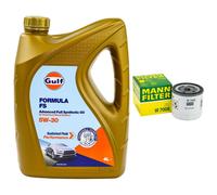 Set Olio Motore Gulf Formula FS 5W-30 4 L + Filtro Olio per Ford Fiesta