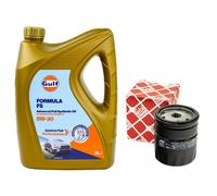 Set Olio Motore Gulf Formula FS 5W-30 5 Litri + Filtro Olio Opel Vectra B