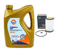 Set Olio Motore Gulf Formula GVX 0W-30 4L + Filtro Olio VW Caddy IV 1.2 TSI