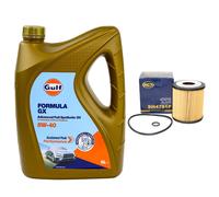 Set Olio Motore Gulf Formula GX 5W-40 5L + Filtro Olio Mazda 6 1.8
