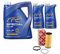 Set Olio Motore MANNOL 10W-30 API SN 7 L + Filtro Olio Audi A4 A6 A8 2.8 3.0