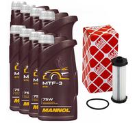 Set Olio per Ingranaggi MTF-3 SAE 75W 8 Litro + Filtro Trasmissione Ford Kuga I