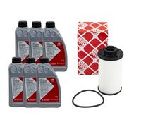 Set Olio Trasmissione Atf Febi 6 Litro + Filtro per Audi A3 Sportback 2.0 1.6