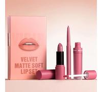 Set opaco per - marrone nudo 3 pezzi, glitter velluto, liquido | Kit trucco a lunga durata e alta pigmentazione per donne e ragazze, R