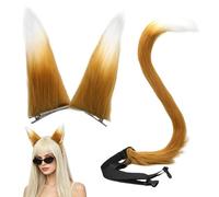 Set Orecchie e Coda da Gatto,Decorazione Morbida e Soffice in Peluche Carina - Costume da Gatto | Per Interni Esterni Ambienti Interni Party Di Halloween Donna Uomo Femmina Maschio Adulti Bambini