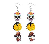 Set Orecchini Orecchini di Halloween con bordo da Europa e America Orecchini in acrilico con zucca Halloween3 (A, One Size)