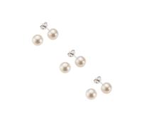 Set orecchini orecchini in argento 925 rodiato perle coltivate d'acqua dolce ...