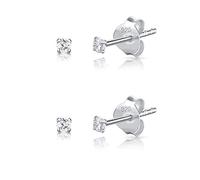 Set Orecchini Punto Luce Argento 925 Con Zirconi - Punti Luce Donna Lobo - Argento Sterling