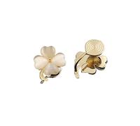 Set Orecchini Quadrifoglio Occhio di Gatto Stile Unico, Modello con Spina Forante e Clip Spirale Senza Foro Adatto per Cartilagine Sopracciglia e Labbra Unisex(Unpierced ears)
