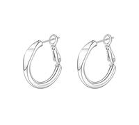 Set Orecchini Tondi Argenti Lisci, Modello Perforato, Orecchini Minimalisti Eleganti, Gioielli Casual alla Moda, Unisex(Silver)