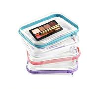 Set organizer da viaggio per trucchi, astuccio trasparente con cerniera, trousse per cosmetici, contenitore trasparente, astuccio multiuso per la cura della pelle, per donne, snack, prodotti da