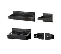 Set organizer magnetico nero per officina: 6 pezzi e 12 vassoi porta attrezzi in acciaio, porta asciugamani di carta, porta bombolette spray con 7 slot per cacciavite