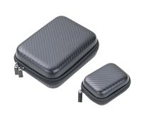 Set organizer TROIKA ONPACK CARBON con 2 astucci: piccolo con 2 scomparti interni e grande con 2 scomparti interni, incl. 1 inserto elastico rimovibile - plastica, velluto, effetto carbonio
