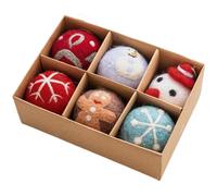 Set Ornamenti Feltro Lana Natalizio Fiocco di Neve Albero Palline Decorazioni pe