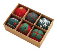 Set Ornamenti Feltro Lana Natalizio Fiocco di Neve Albero Palline Decorazioni pe