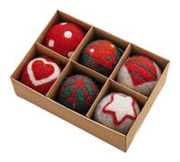 Set Ornamenti Feltro Lana Natalizio Fiocco di Neve Albero Palline Decorazioni pe