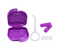 Set ortodontico invisibile (confezione da 4) - uno strumento di rimozione dell'allineamento | una custodia di fermo | due vassoi per allineatori gommosi, accessori per la cura orale (viola)