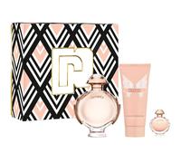 Set Paco Rabanne: Olympea Eau de Parfum da donna 80 ml + Olympea Hydrating Body Lotion 100 ml + Olympea Eau de Parfum da donna 5 ml
