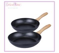 SET PADELLE ALLUMINIO FUJI NERO RUVIDO CM.22/26 PZ.2 GALILEO