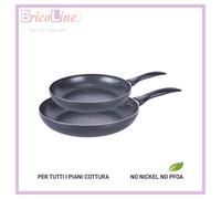 SET PADELLE ALLUMINIO MARMO NERO ANTIADERENTE CM.24+28 PZ.2 GALILEO